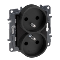 Legrand - Podwójne gniazdko domowe bez ramki 250V/16A NILOE STEP czarne