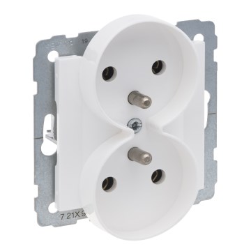 Legrand - Podwójne gniazdo domowe bez ramki 250V/16A SUNO białe