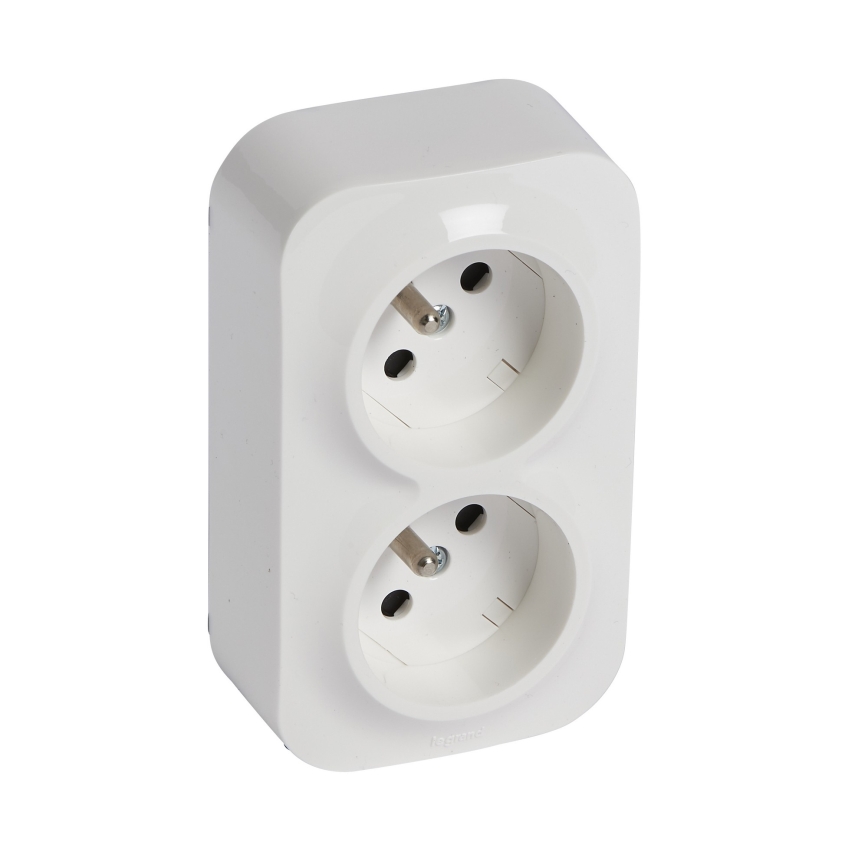 Legrand - Podwójne gniazdo ścienne do domu FORIX 250V białe