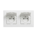 Legrand - Podwójne zewnętrzne gniazdo domowe z ramką NILOE STEP 250V IP44 białe