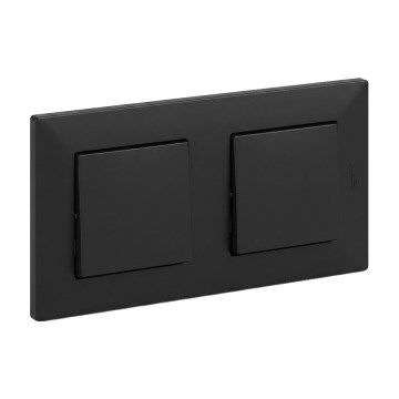 Legrand - Podwójny łącznik jednobiegunowy nr 1 z ramką NILOE STEP czarny