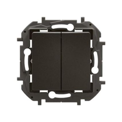 Legrand - Podwójny łącznik schodowy bez ramki nr 6+6 NILOE czarny