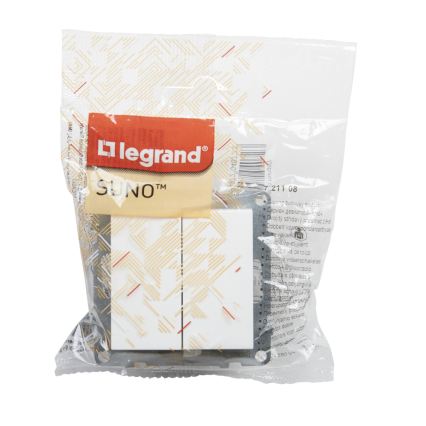 Legrand - Podwójny łącznik schodowy bez ramki nr 6+6 SUNO, biały