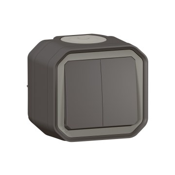 Legrand - Podwójny łącznik schodowy nr 6+6 PLEXO IP55 antracyt
