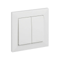 Legrand - Podwójny łącznik schodowy nr. 6+6 z ramką SUNO biały