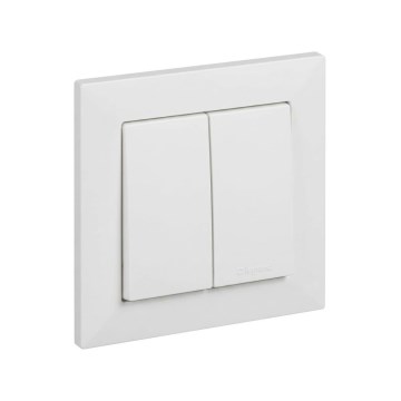 Legrand - Podwójny łącznik schodowy nr. 6+6 z ramką SUNO biały