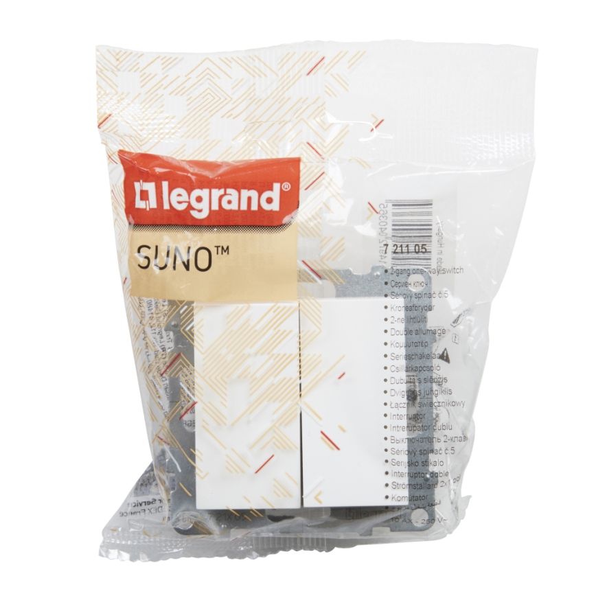 Legrand - Podwójny włącznik bez ramki nr. 5 SUNO biały
