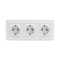 Legrand - Potrójne gniazdo domowe SCHUKO z ramką NILOE STEP 250V białe