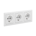 Legrand - Potrójne gniazdo domowe SCHUKO z ramką SUNO 250V białe