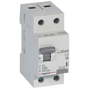 Legrand - Wyłącznik różnicowoprądowy 2-biegunowy RX3 2P 25 A 30 mA AC