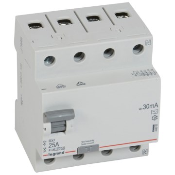 Legrand - Wyłącznik różnicowoprądowy 4-biegunowy RX3 4P 25A 30MA AC