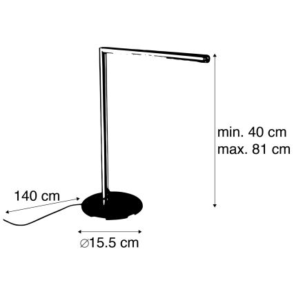 Leuchten Direkt 11011-55 - LED Ściemniana lampa stołowa DAWDA LED/4,8W/230V