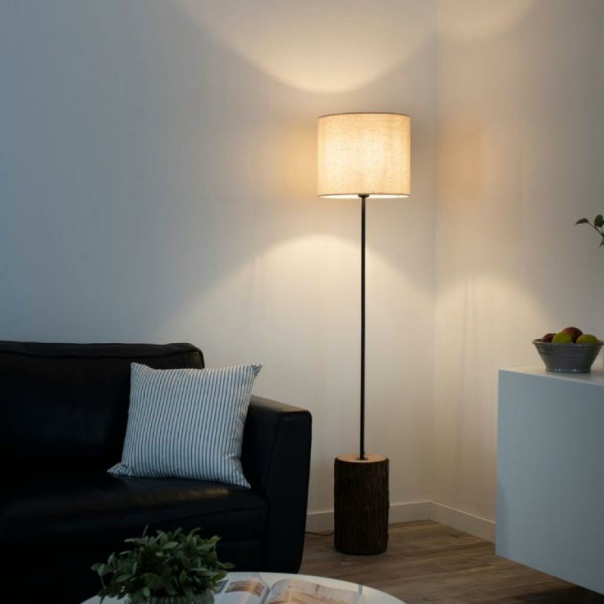 Leuchten Direkt 11234-79 - Lampa stojąca BARK 1xE27/40W/230V drewno