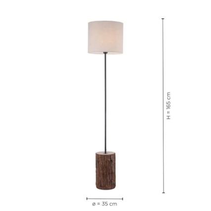 Leuchten Direkt 11234-79 - Lampa stojąca BARK 1xE27/40W/230V drewno
