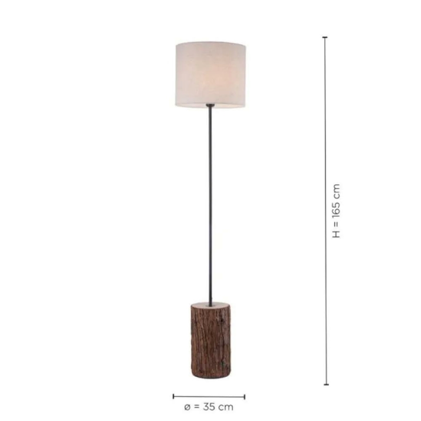 Leuchten Direkt 11234-79 - Lampa stojąca BARK 1xE27/40W/230V drewno