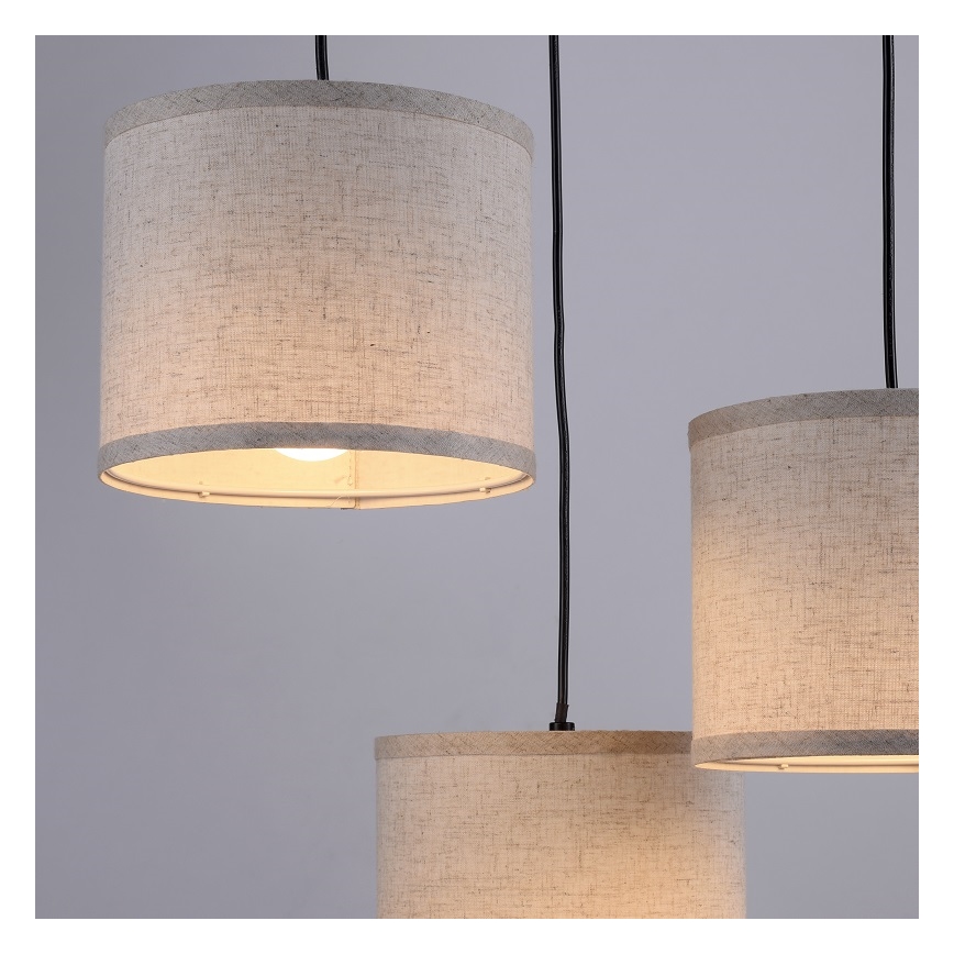 Leuchten Direkt 11236-79 - Lampa wisząca na linkach BARK 3xE27/40W/230V drewno