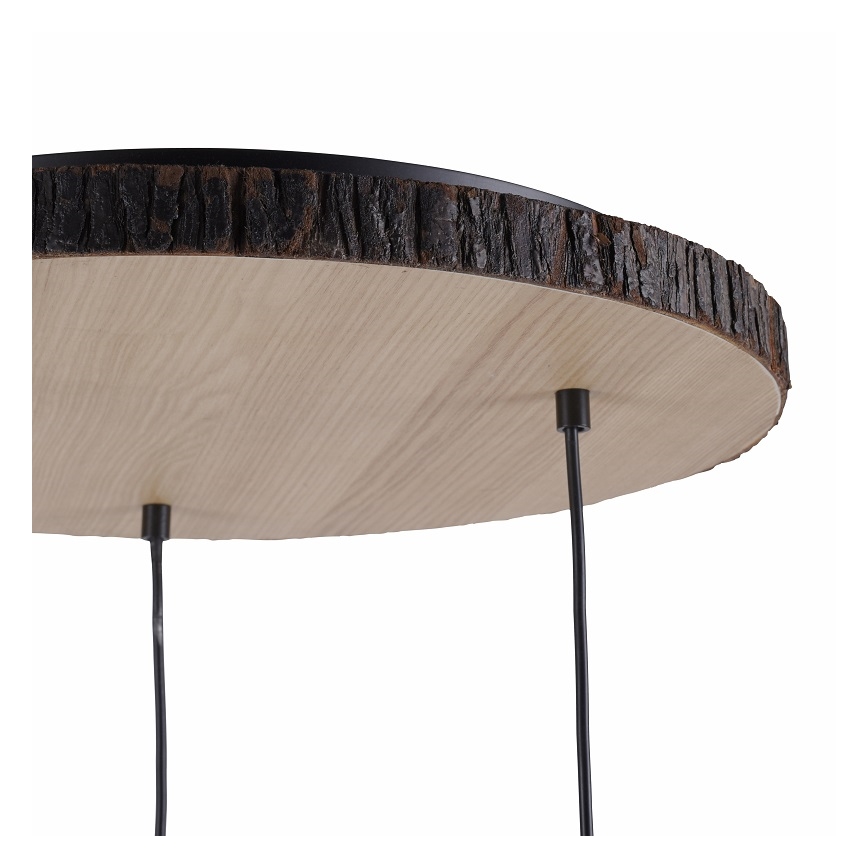 Leuchten Direkt 11236-79 - Żyrandol na lince BARK 3xE27/40W/230V drewno