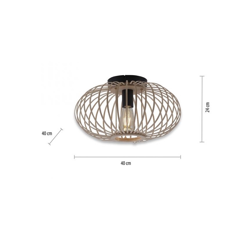 Leuchten Direkt 11410-79 - Żyrandol natynkowy RACOON 1xE27/40W/230V śr. 40 cm bambus