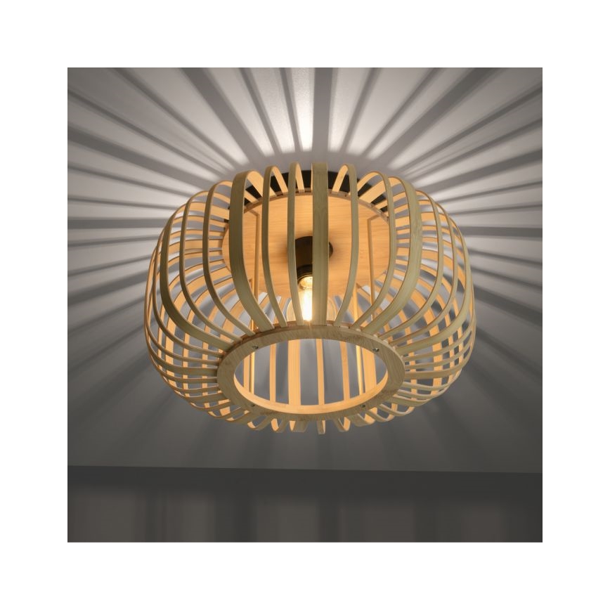 Leuchten Direkt 11412-79 - Plafon RACOON 1xE27/40W/230V śr. 40 cm bambus
