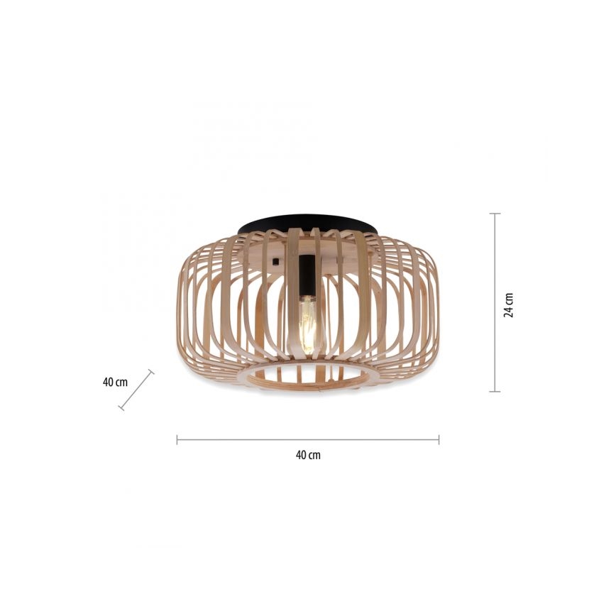 Leuchten Direkt 11412-79 - Plafon RACOON 1xE27/40W/230V śr. 40 cm bambus