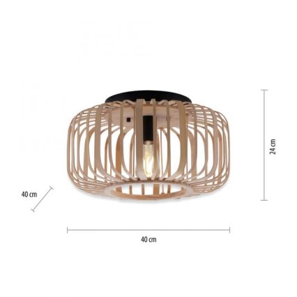 Leuchten Direkt 11412-79 - Żyrandol natynkowy RACOON 1xE27/40W/230V śr. 40 cm bambus