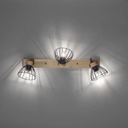 Leuchten Direkt 11418-18 - Oprawa punktowa LAMI 3xE27/25W/230V akacja/metal