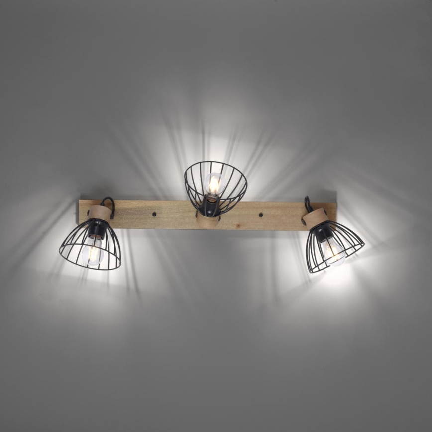 Leuchten Direkt 11418-18 - Oprawa punktowa LAMI 3xE27/25W/230V akacja/metal
