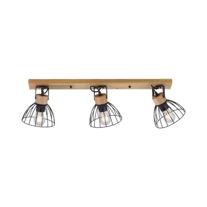 Leuchten Direkt 11418-18 - Oprawa punktowa LAMI 3xE27/25W/230V akacja/metal