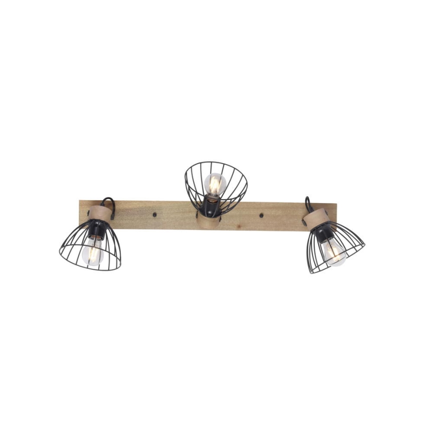 Leuchten Direkt 11418-18 - Oprawa punktowa LAMI 3xE27/25W/230V akacja/metal