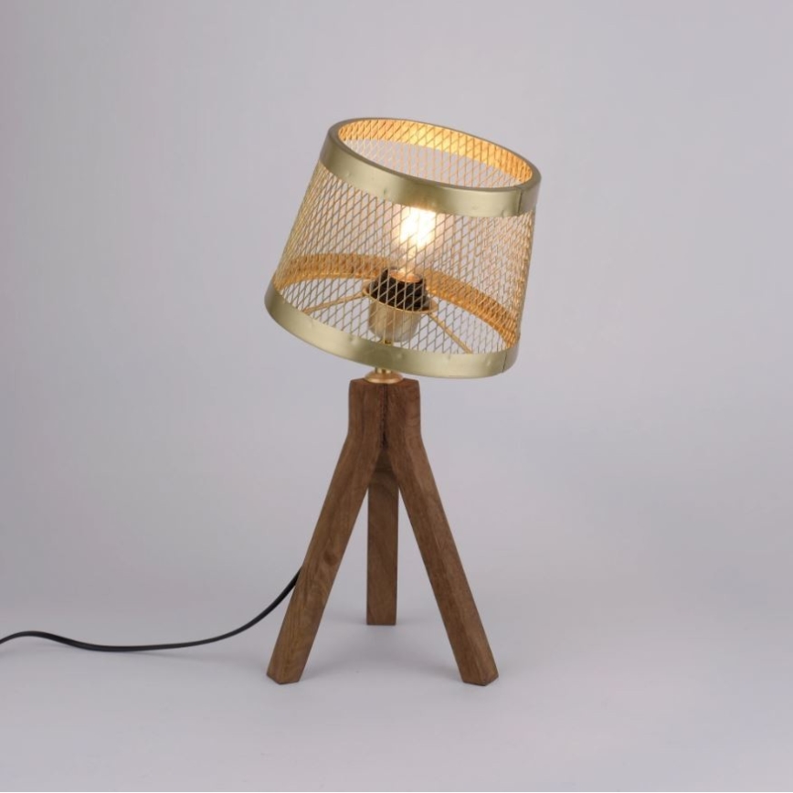 Leuchten Direkt 11423-60 - Lampa stołowa FREDERIK 1xE27/60W/230V Drzewo magowe