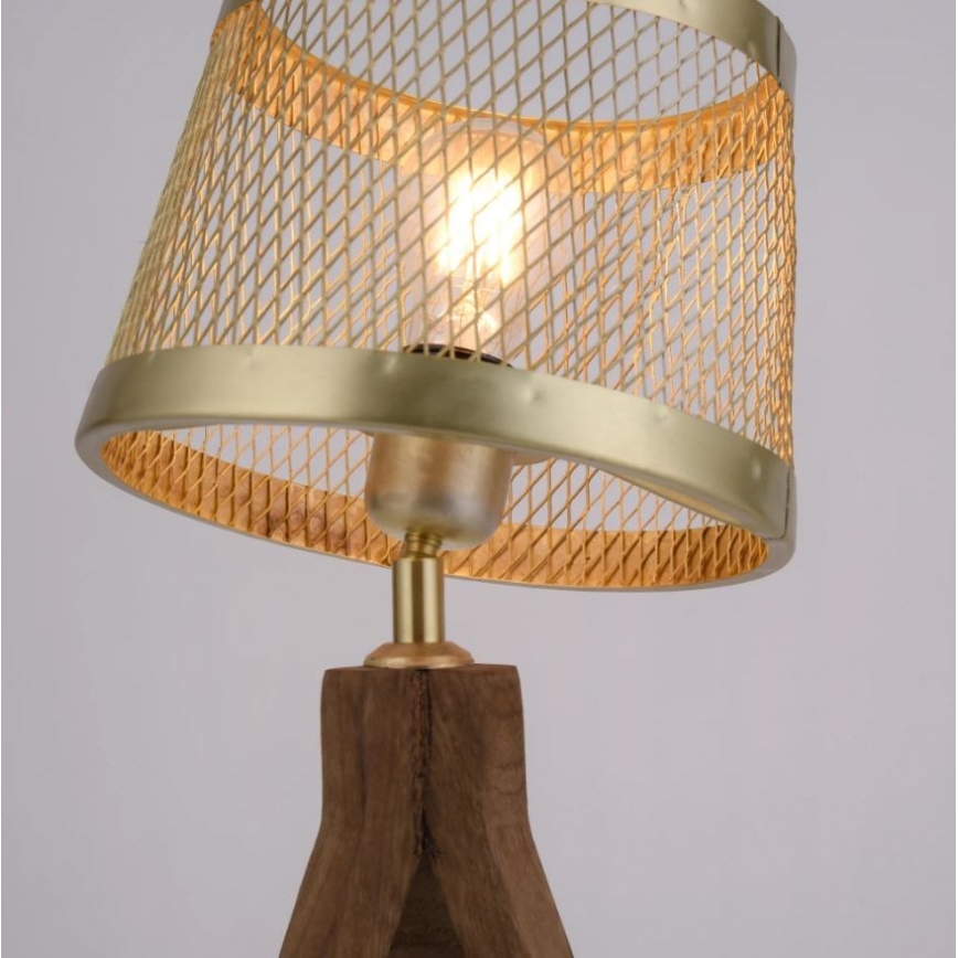 Leuchten Direkt 11423-60 - Lampa stołowa FREDERIK 1xE27/60W/230V Drzewo magowe