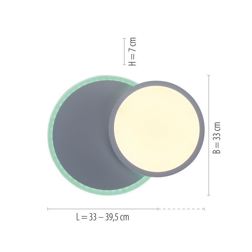 Leuchten Direkt 11662-16 - LED RGB Plafon ściemnialny ARENDA LED/21W/230V + pilot zdalnego sterowania