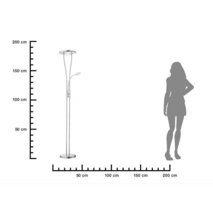 Leuchten Direkt 11778-55 - LED Ściemniana lampa stojąca HELIA LED/16,8W/230V + 2xLED/3,8W