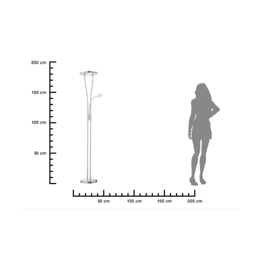 Leuchten Direkt 11778-55 - LED Ściemniana lampa stojąca HELIA LED/16,8W/230V + 2xLED/3,8W