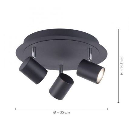 Leuchten Direkt 11943-13 - LED Oświetlenie punktowe TARIK 3xGU10/5W/230V antracytowe