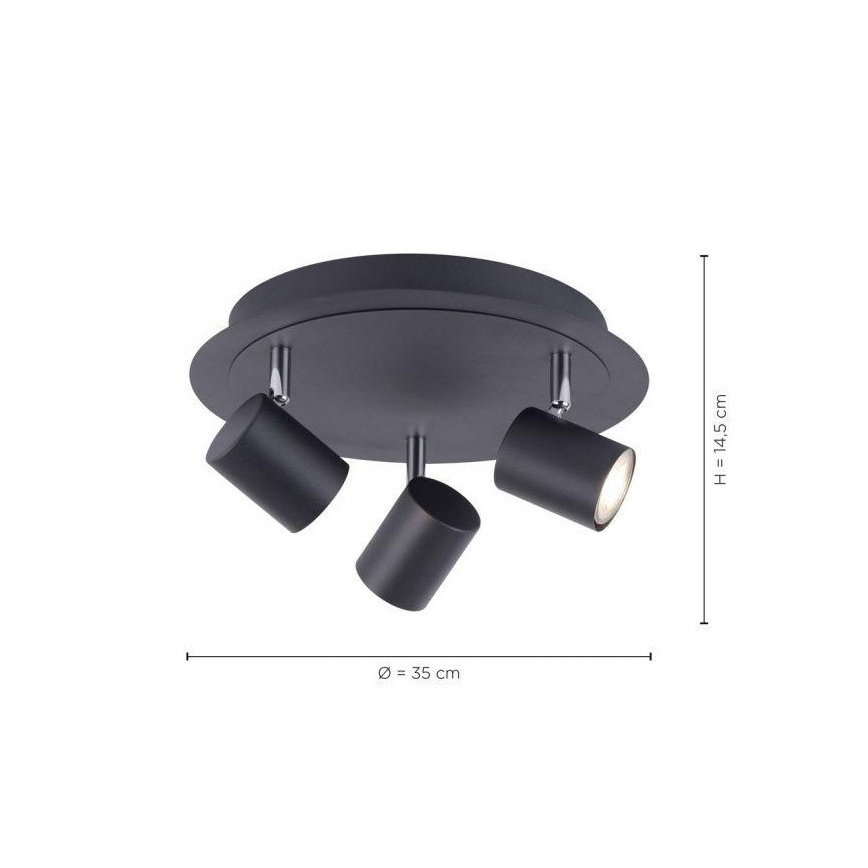 Leuchten Direkt 11943-13 - LED Oświetlenie punktowe TARIK 3xGU10/5W/230V antracytowe