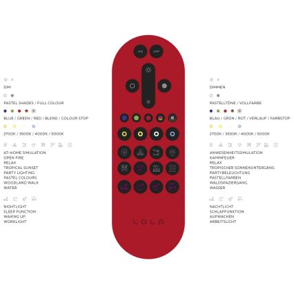 Leuchten Direkt 11991-55 - LED RGB Ściemniana lampa stołowa SWING LED/9,5W/230V 2700-5000K + pilot