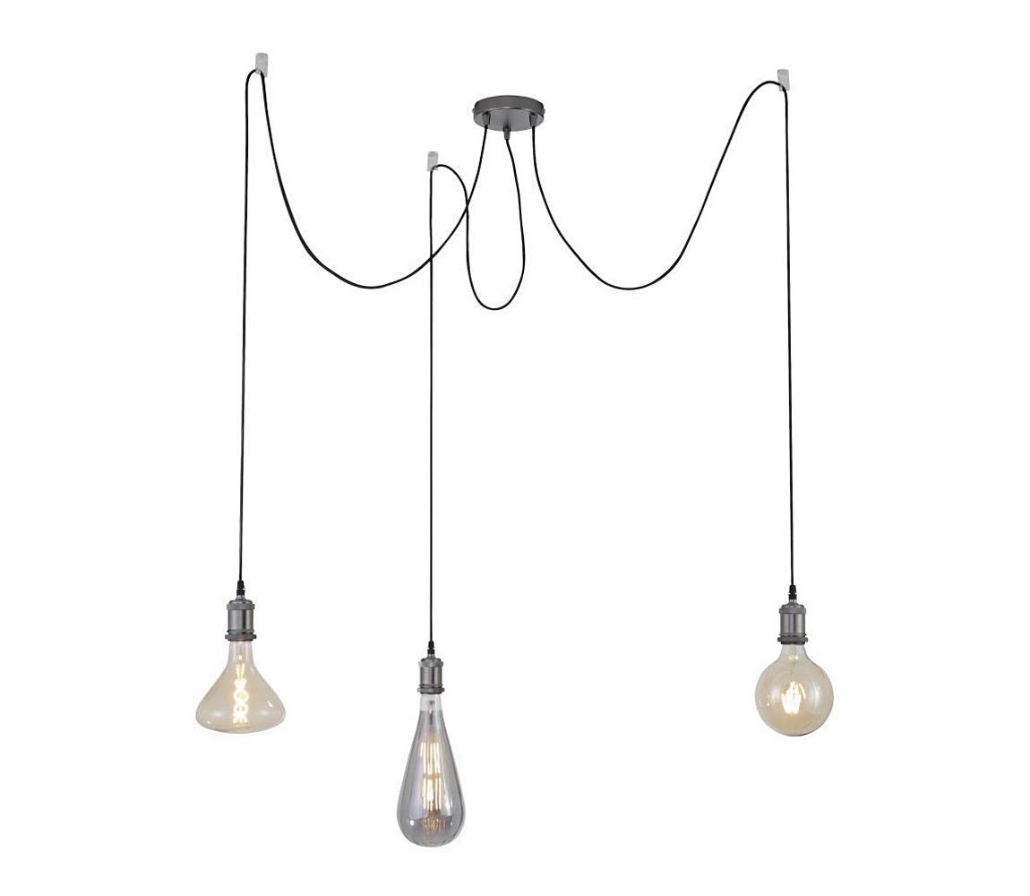Leuchten Direkt 13571-18 - Żyrandol na lince DIY 3xE27/60W/230V pająk czarne