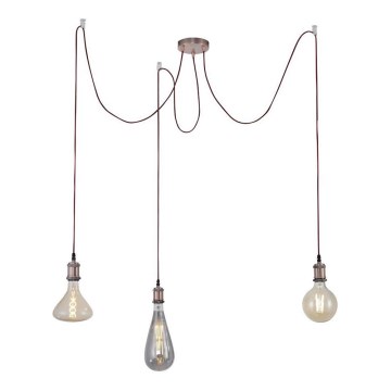 Leuchten Direkt 13571-20 - Żyrandol na lince DIY 3xE27/60W/230V pająk miedź
