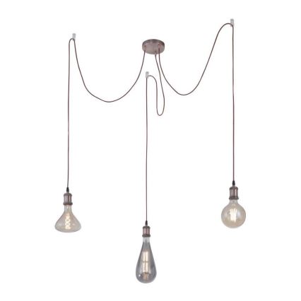 Leuchten Direkt 13571-20 - Żyrandol na lince DIY 3xE27/60W/230V pająk miedź