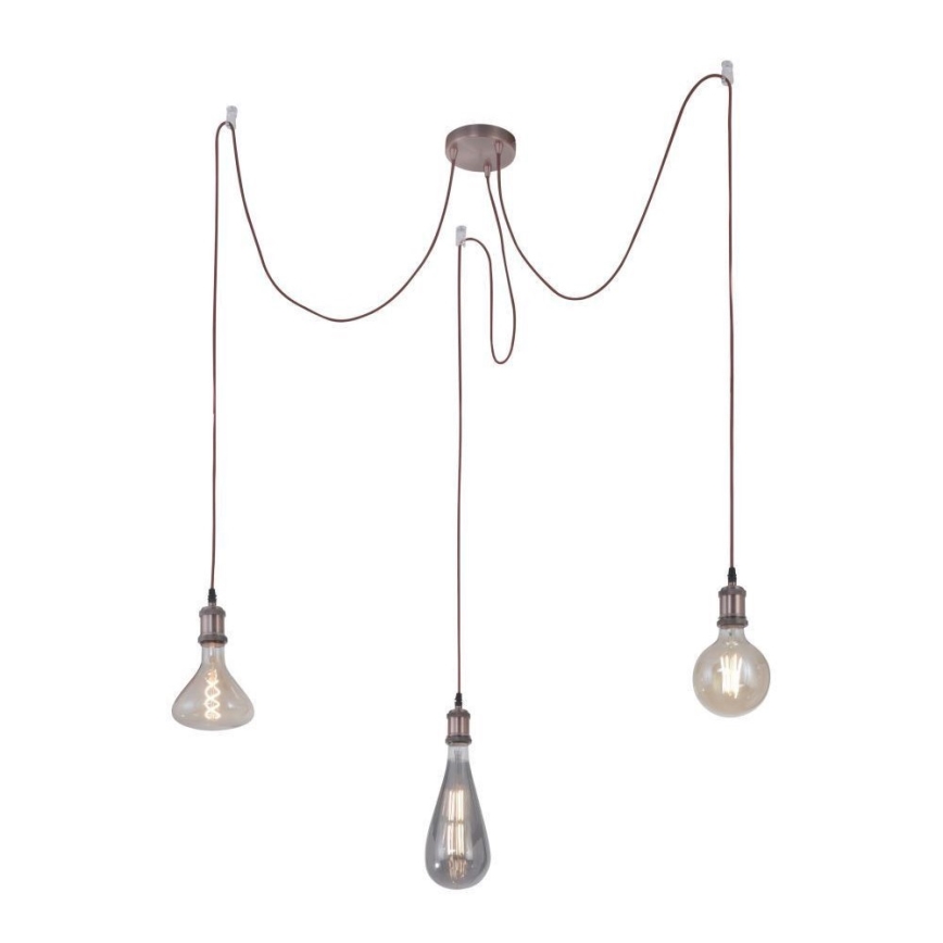 Leuchten Direkt 13571-20 - Żyrandol na lince DIY 3xE27/60W/230V pająk miedź
