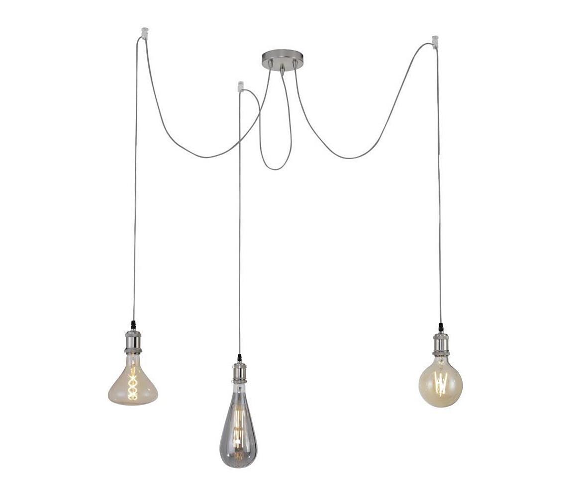 Leuchten Direkt 13571-55 - Żyrandol na lince DIY 3xE27/60W/230V pająk matowy chrom
