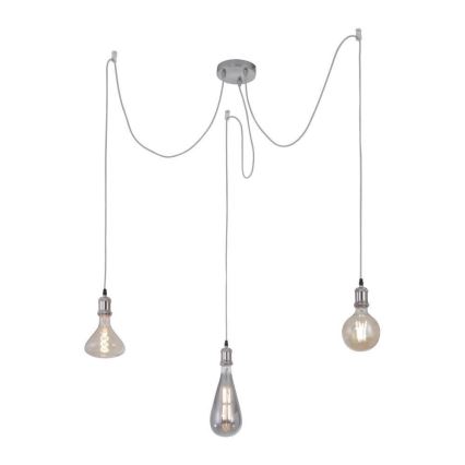 Leuchten Direkt 13571-55 - Żyrandol na lince DIY 3xE27/60W/230V pająk matowy chrom