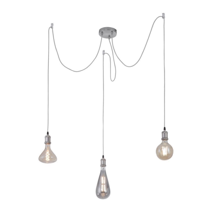 Leuchten Direkt 13571-55 - Żyrandol na lince DIY 3xE27/60W/230V pająk matowy chrom