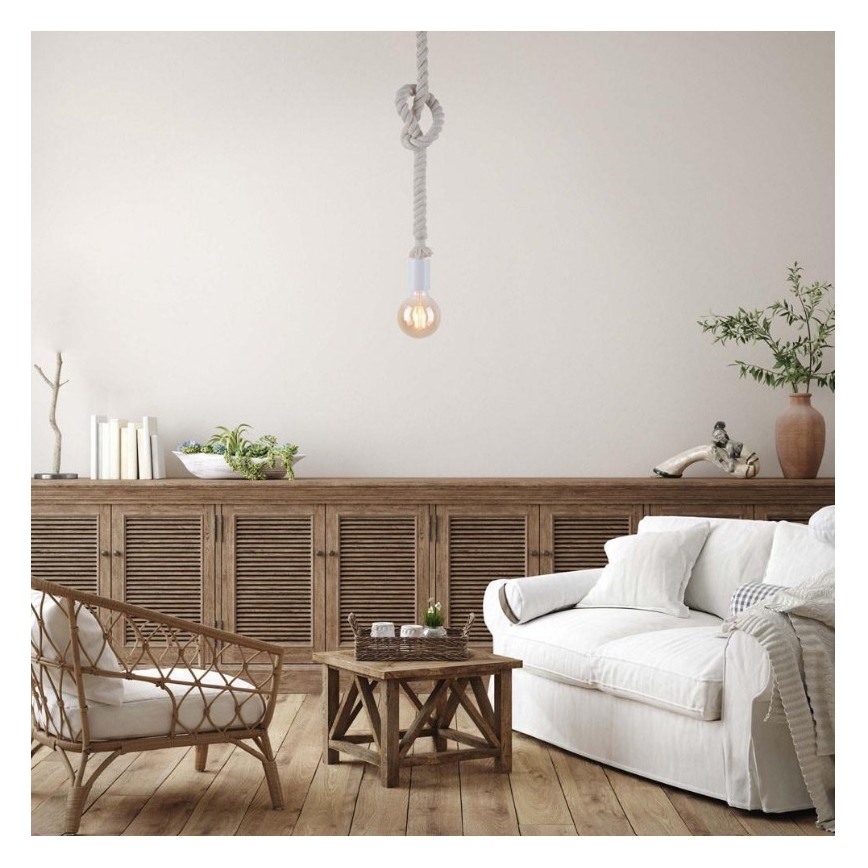 Leuchten Direkt 13572-16 - Żyrandol na lince DIY 1xE27/10W/230V biały