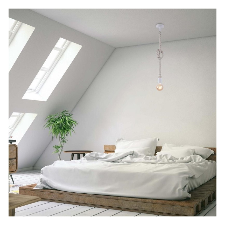 Leuchten Direkt 13572-16 - Żyrandol na lince DIY 1xE27/10W/230V biały