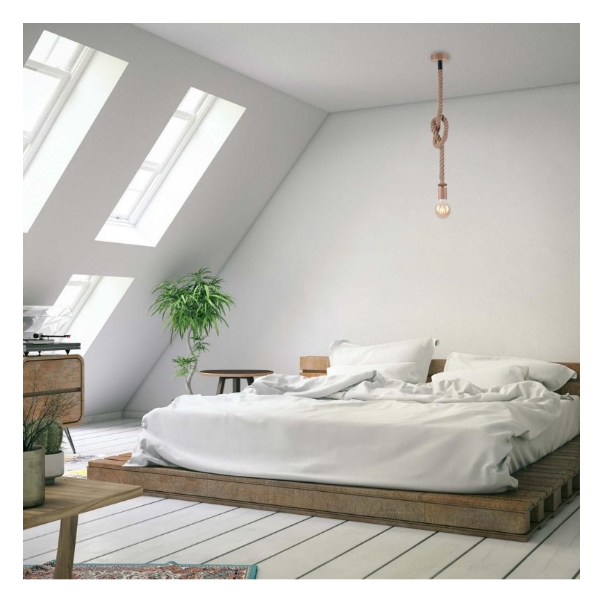 Leuchten Direkt 13572-79 - Żyrandol na lince DIY 1xE27/10W/230V brązowy