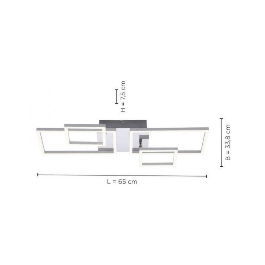 Leuchten Direkt 14030-55 - LED Żyrandol natynkowy IVEN 2xLED/12W/230V + 2xLED/5,5W