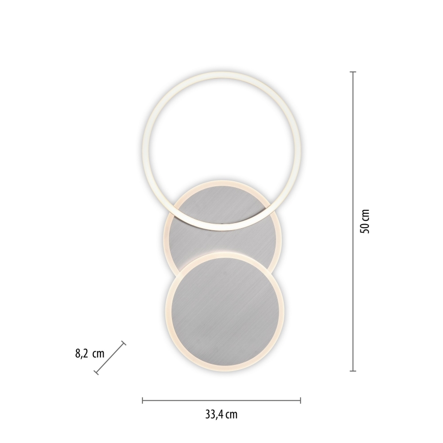 Leuchten Direkt 14116-55 - LED Plafon SEVENT LED/25,5W/230V matowy chrom