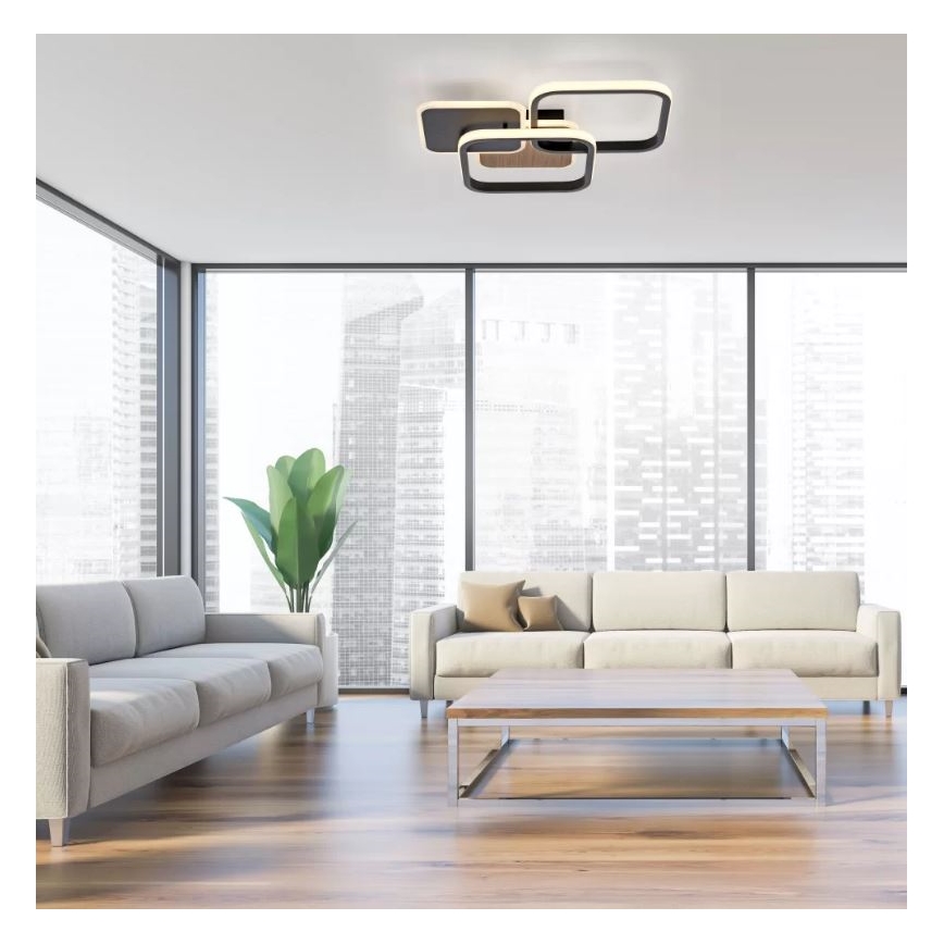 Leuchten Direkt 14117-78 - LED Plafon SEVENT LED/36W/230V czarny/brązowy